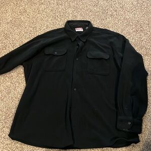Fleece black button down men’s shirt size XXL